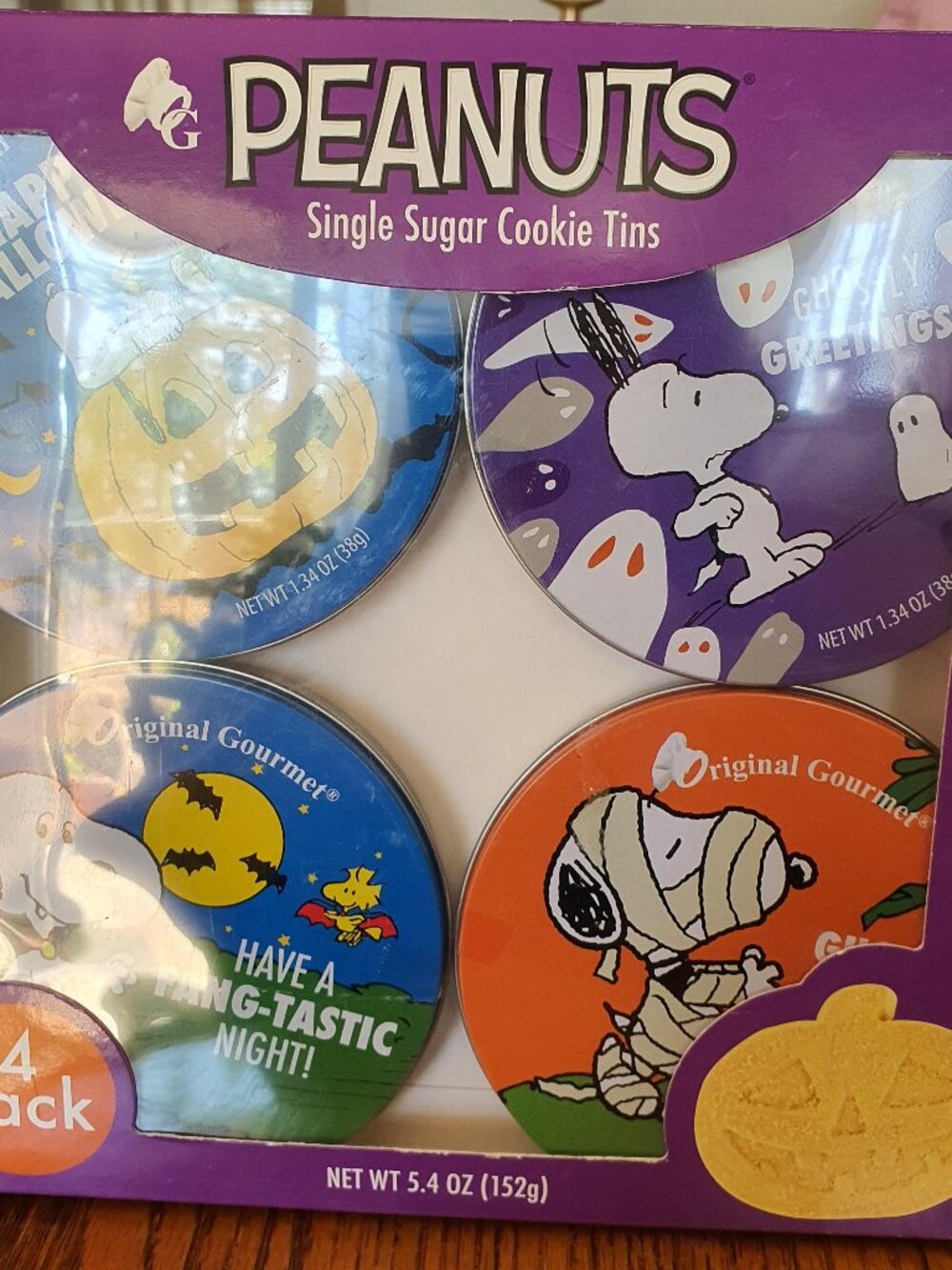 Peanuts Halloween Snoopy Collectible Cookie Tins 4 Pk Woodstock Tin No Cookies